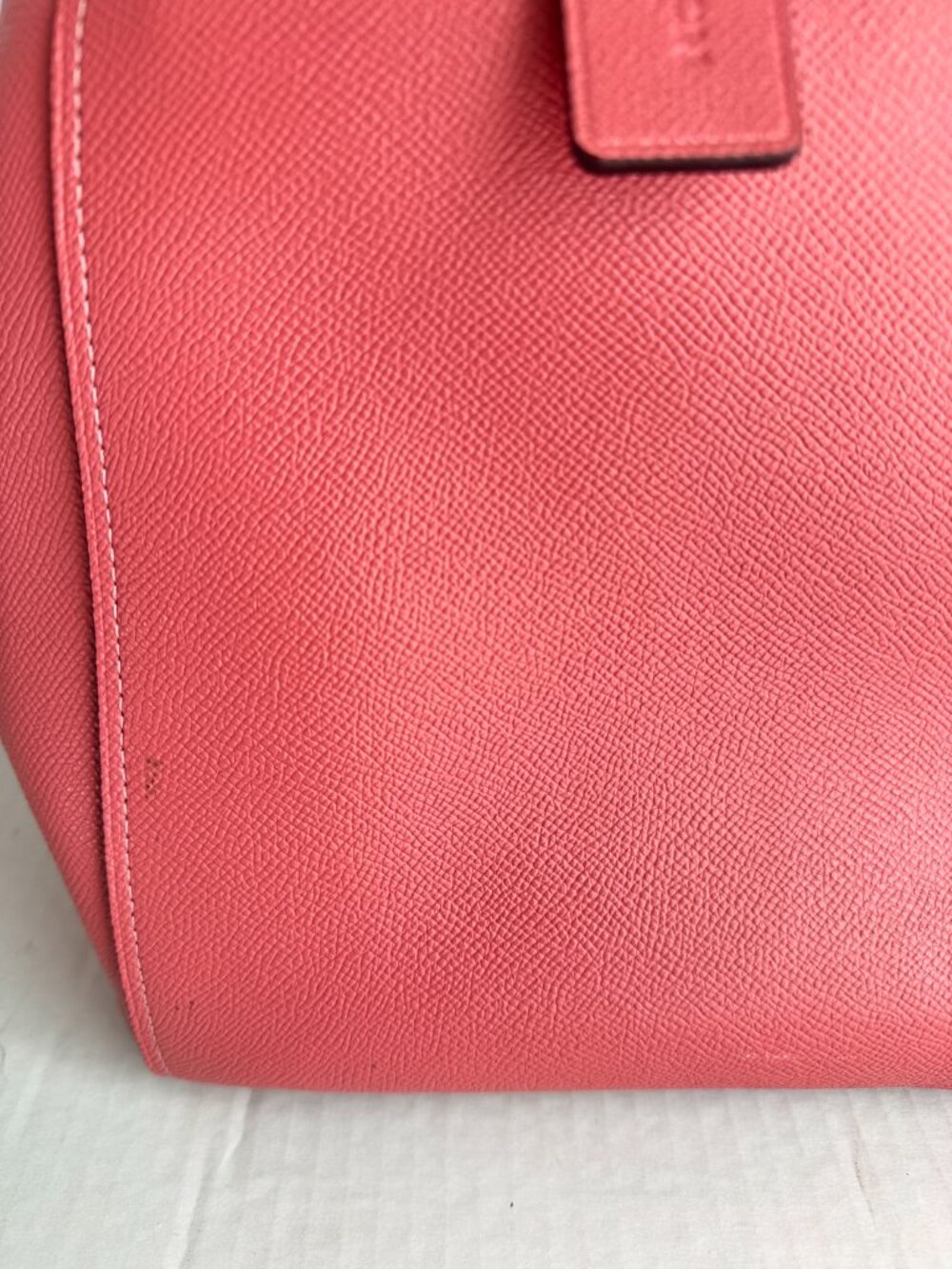 Coach Casey Tote Crossgrain Leather Gold Hardware Mauve Old Rose Pre-owned - Picture 6 of 13